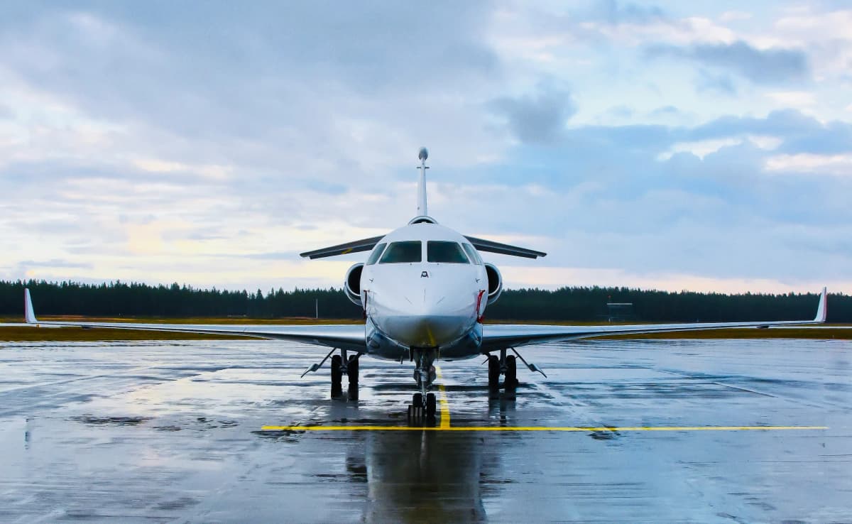 MONACAIR private jet on the tarmac ready for departure
